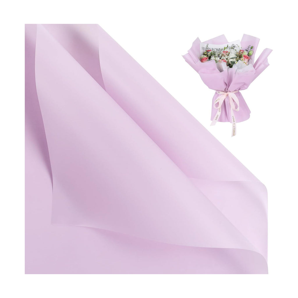 NESCCI 20 Sheet Flower Wrapping Paper (Misty Light Purple)