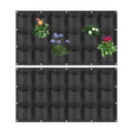 LITLANDSTAR 18 Pockets Hanging Grow Bags, 2 Pack Horizontal Wall Planter Plant Grow Bags Outdoor Indoor Hanging Planter