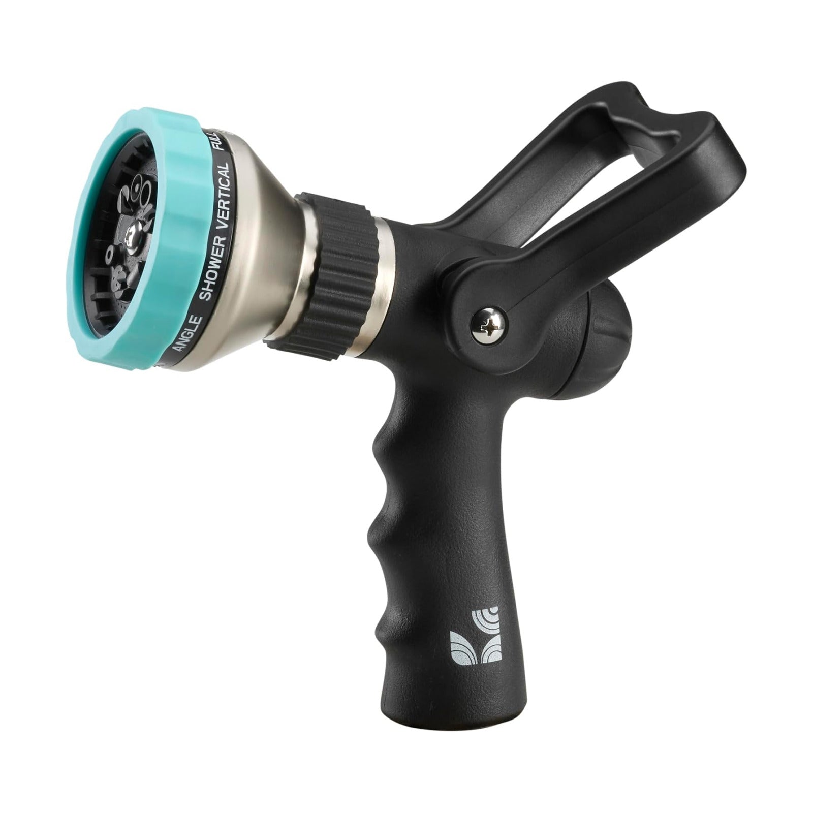 Heavy Duty Metal Fireman’s Hose Nozzle 500003, 10-Pattern Hose Sprayer with Lever Control & Comfort Grip, High Flow
