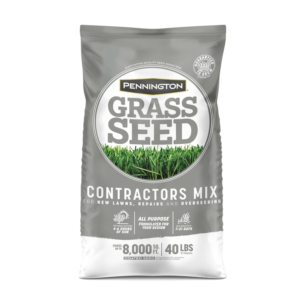 Pennington Contractors Grass Seed Mix Northern Mix 40 lb | Bulk grass seed for overseeding and lawn repair, covers up