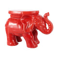 JONATHAN Y White Elephant Ceramic Garden Stool 14.25", Red | Weather Resistant Indoor Outdoor Patio Side Table, Plant
