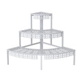 3-Tier Semi-Circular Metal Plant Stand, Quarter Round Rack | Semi-circular quarter-round design,3-tier stair style for