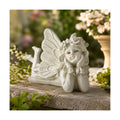 Laying Angel Garden Statue, Resin Fairy Figurine Outdoor Yard Decor | Whimsical Accent For Flower Beds, Patios, Shelves