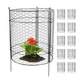 Kalolary 10 Packs Plant Protectors from Animal 20" x 14" Wire Plant Cage | Metal Garden Plant Protection Chicken Wire