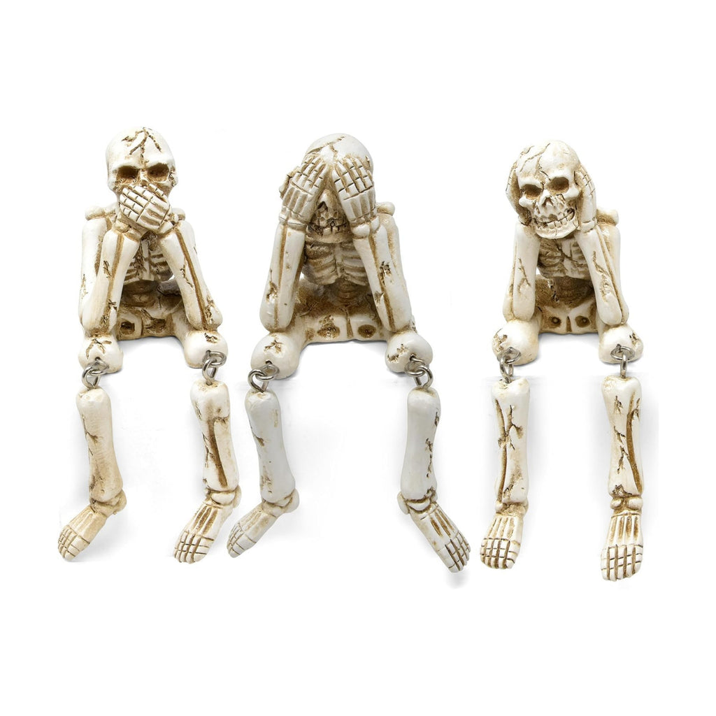 Gift Boutique Halloween Skeleton Statues Set of 3 - with Dangling Legs