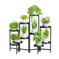 iDavosic.ly Plant Stand Indoor Outdoor, 10 Tier Metal Corner Shelf, Black | Tiered Flower Display Holder, Folding Multi