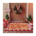 Tinideya 2 Pcs Christmas Layered Doormat Set for Front Porch Decor