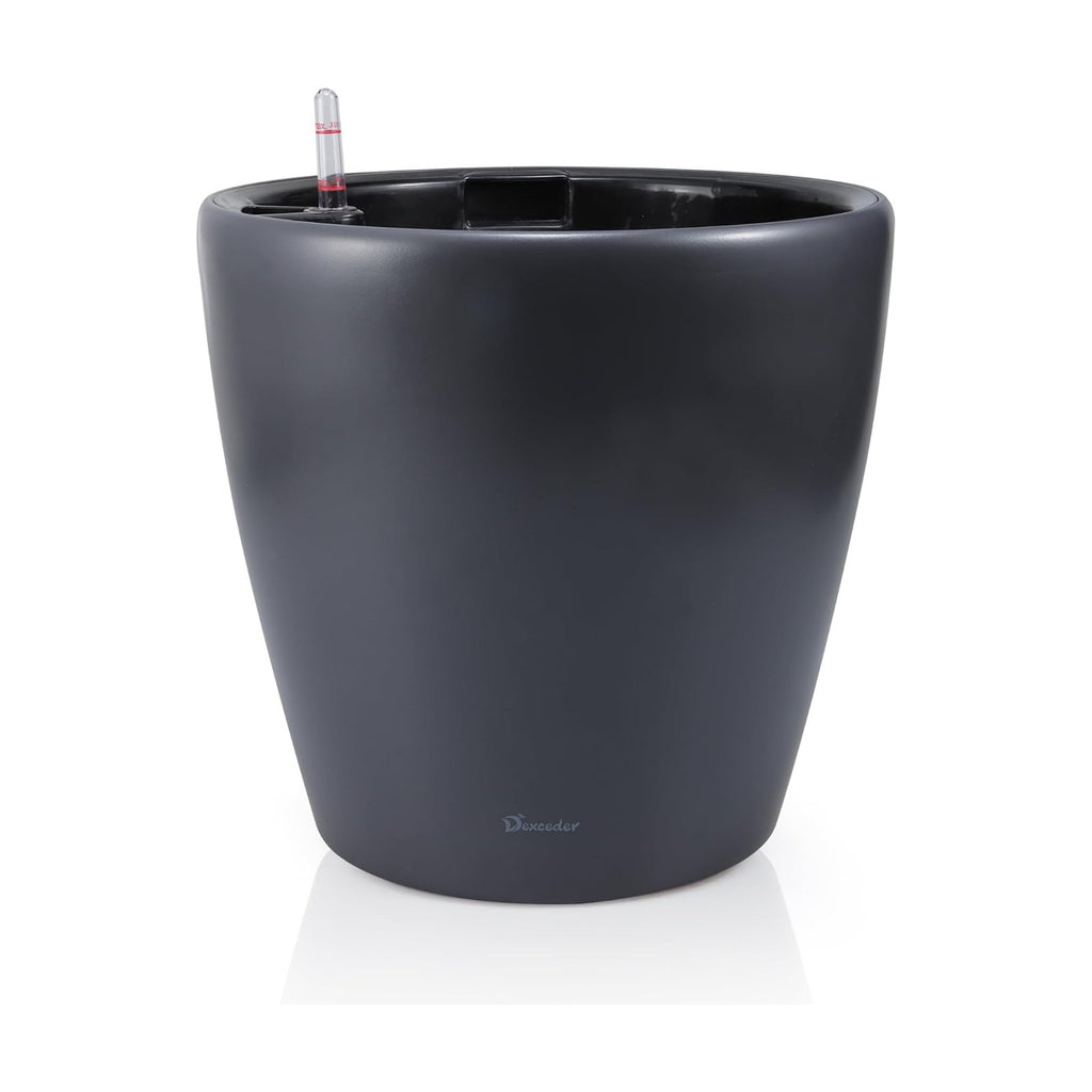 Dexceder 18x17 Self Watering Planter with Wheels (Slate Gray Matte)