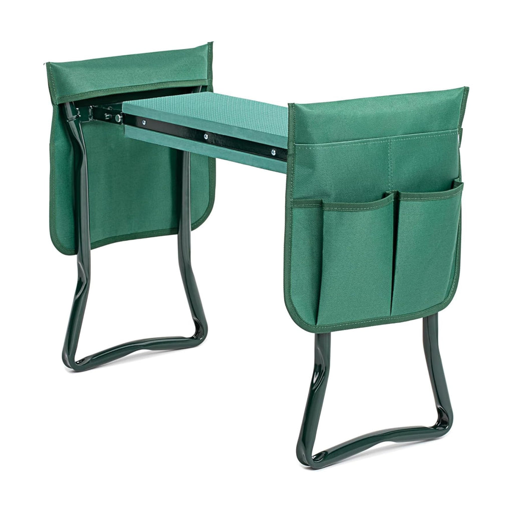 iPower Upgraded Garden Kneeler and Seat, with Sturdy Soft EVA Foam Pad, 2 Tool Pouch, Hold 330lb, Portable Foldable