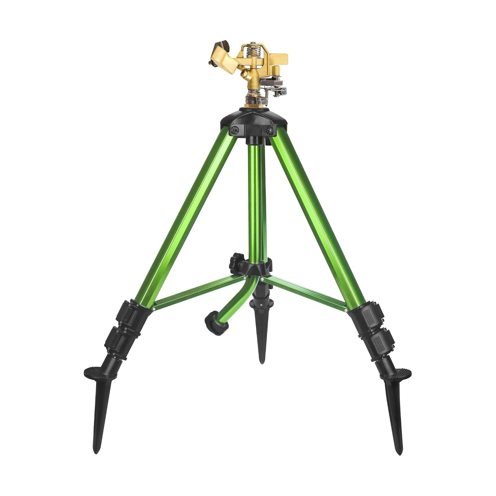 Triumpeek Impact Sprinkler on Tripod Base with Stakes, 1 Count | 360 Degree Large Area Coverage Irrigator, Extension
