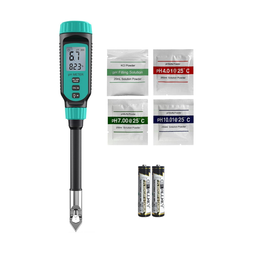 Tadeto Soil pH Tester, High Accuracy Digital pH Meter for Soil, Garden, Water, Plants, Solution and Food, Soil pH Test