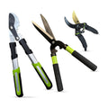 GARDEN GURU Hedge Shears Bypass Loppers Pruning Shears 3 Pc Set - Heavy Duty Comfort Grip Handles - Sharp Blades for