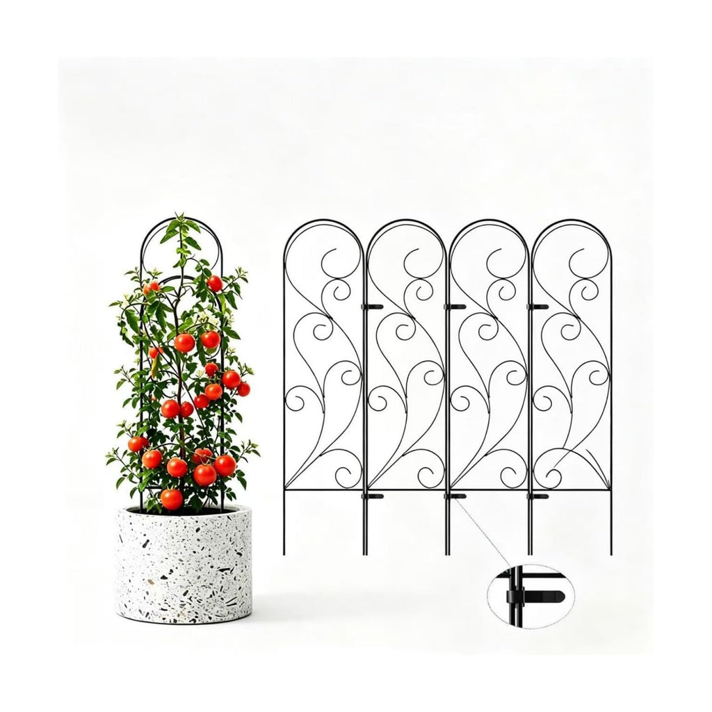 Zhongma 4 Pack 32" Metal Plant Trellis for Potted Plants Climbing,Indoor and Outdoor Fence Plant Support Trellis for