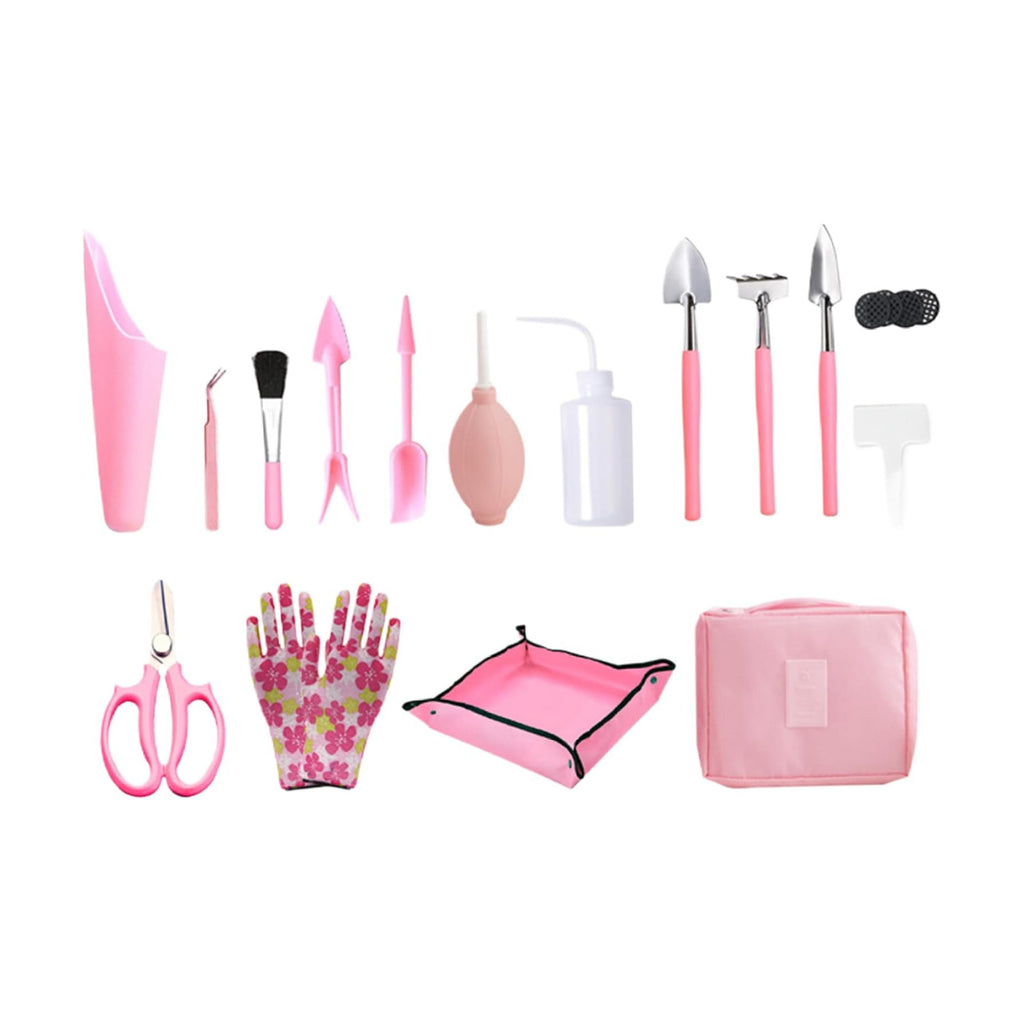 16Pcs/Set Succulent Tool Kit Mini Garden Tools Set Mini Ergonomic Bonsai Tools Professional Bonsai Kit Transplanting