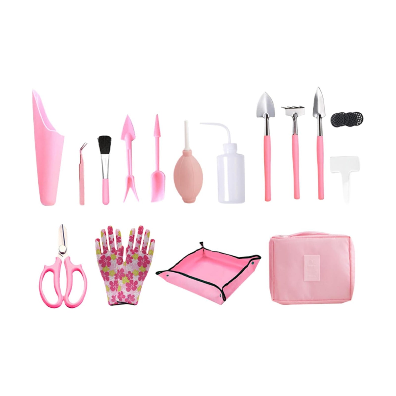 16Pcs/Set Succulent Tool Kit Mini Garden Tools Set Mini Ergonomic Bonsai Tools Professional Bonsai Kit Transplanting