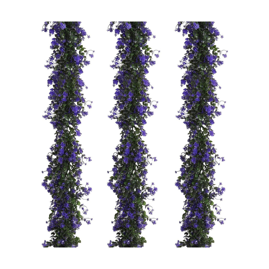 RECUTMS Fake Hanging Eucalyptus Garlands Artificial Purple Vines Plants