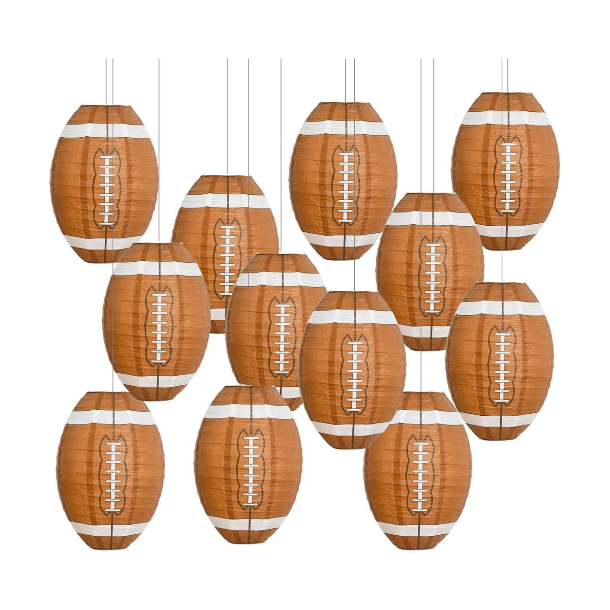 BEISHIDA 12 Inch Football Paper Lanterns 6 Packs Hanging Round Chinese Lantern