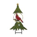 TERESA'S COLLECTIONS Metal Christmas Tree Decorations Cardinal Garden Stake with Solar Light, Outdoor Christmas Decor for Home, Waterproof Xmas Decoraions for Yard, Holiday Party Gifts, 31"
