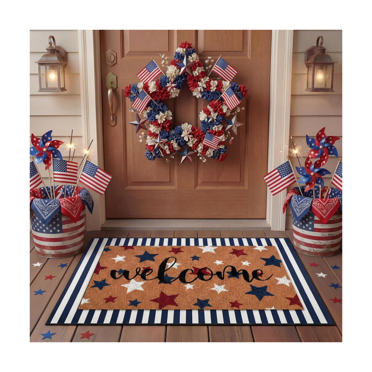 Tinideya 2 23.6 X 35.4 Inches Patriotic White Blue Brown