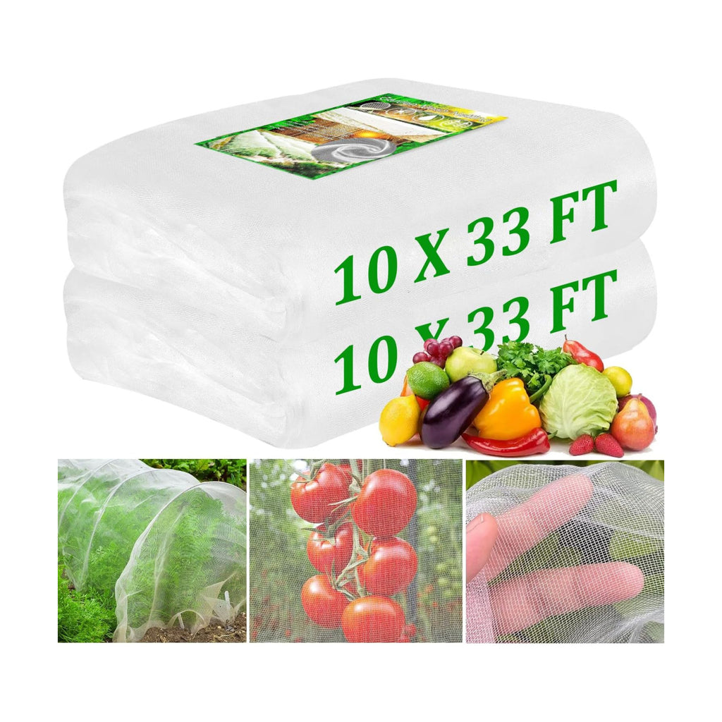 Garden Netting, Actgan Plant Cover 10x33FT Ultra Fine Mesh Netting, White Bird Netting Barrier Greenhouse Row Cover