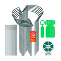 12 Pack 10" W x 32" H Plant Support Stakes, Large Peony Cages and Supports, Tall Peony Ring Supports, Garden Plant