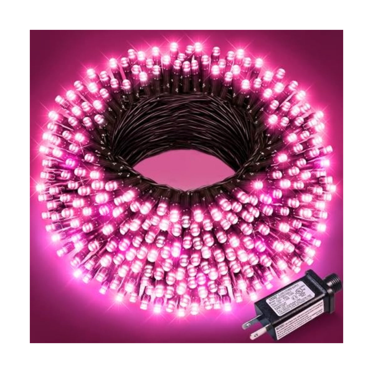 100FT 300LED Christmas Lights Outdoor, Christmas Tree Lights, Pink