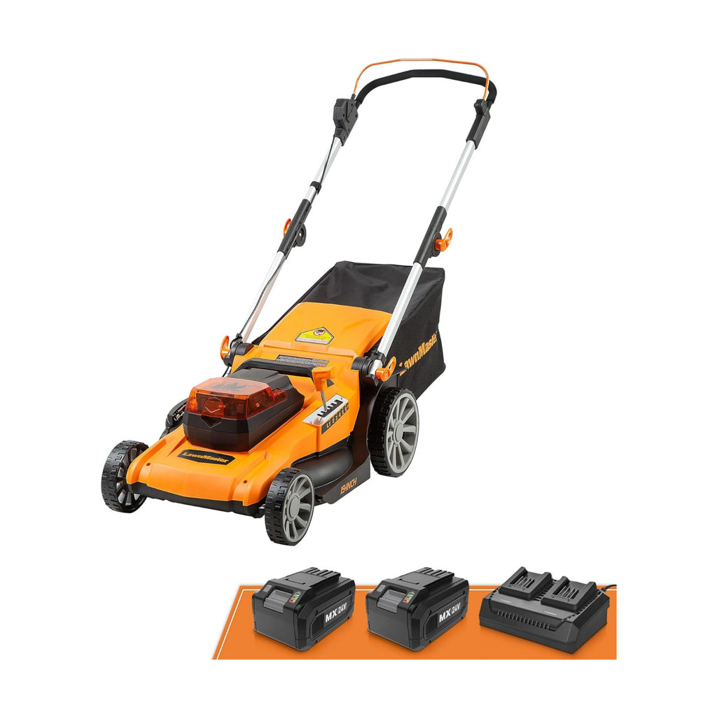 LawnMaster 48V MAX Electric Lawn Mower, 19-inch Brushless Cordless Lawn Mower with 2X24V MAX 4.0Ah Battery and a Dual