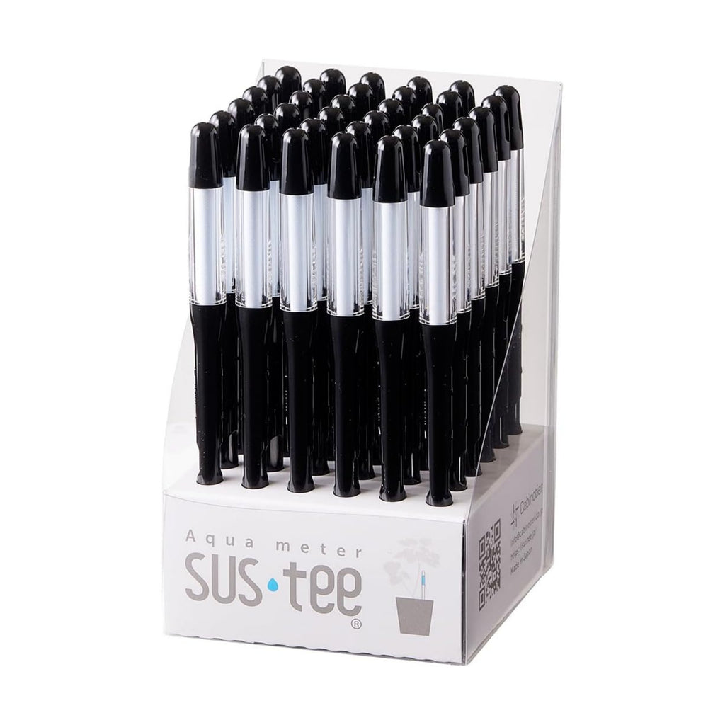 Sustee Aquameter - Small - Black - Bundle of 36 - Leave-in Soil Moisture Meter for Potted Plants - Plant Water Sensor