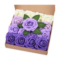 BLEUM CADE 16Pcs Artificial Flowers Fake Foam Roses with Stems for Wedding