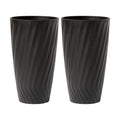 La Jolie Maison 24 Inch Tall Planters, Large Decorative Plant Pots Set of 2 | Tall Black Planter for Indoor and Outdoor