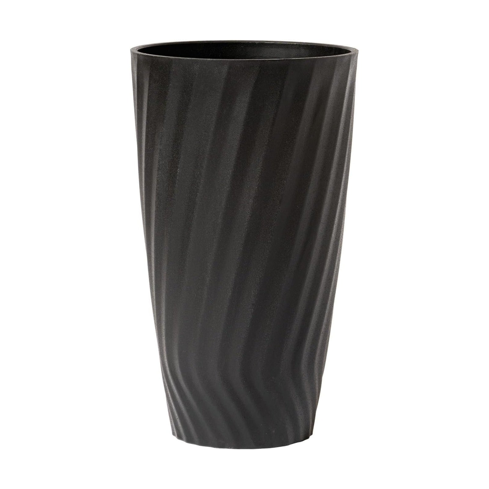 La Jolie Maison 24 Inch Tall Planter, Large Decorative Plant Pot, Black | Tall Round Planter for Indoor and Outdoor