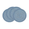 SHACOS Round Braided Placemats Set of 4 Dining Table Placemats 15 inch Circle Place Mats Easy to Clean Table Mats Indoor Outdoor, Blue Gray