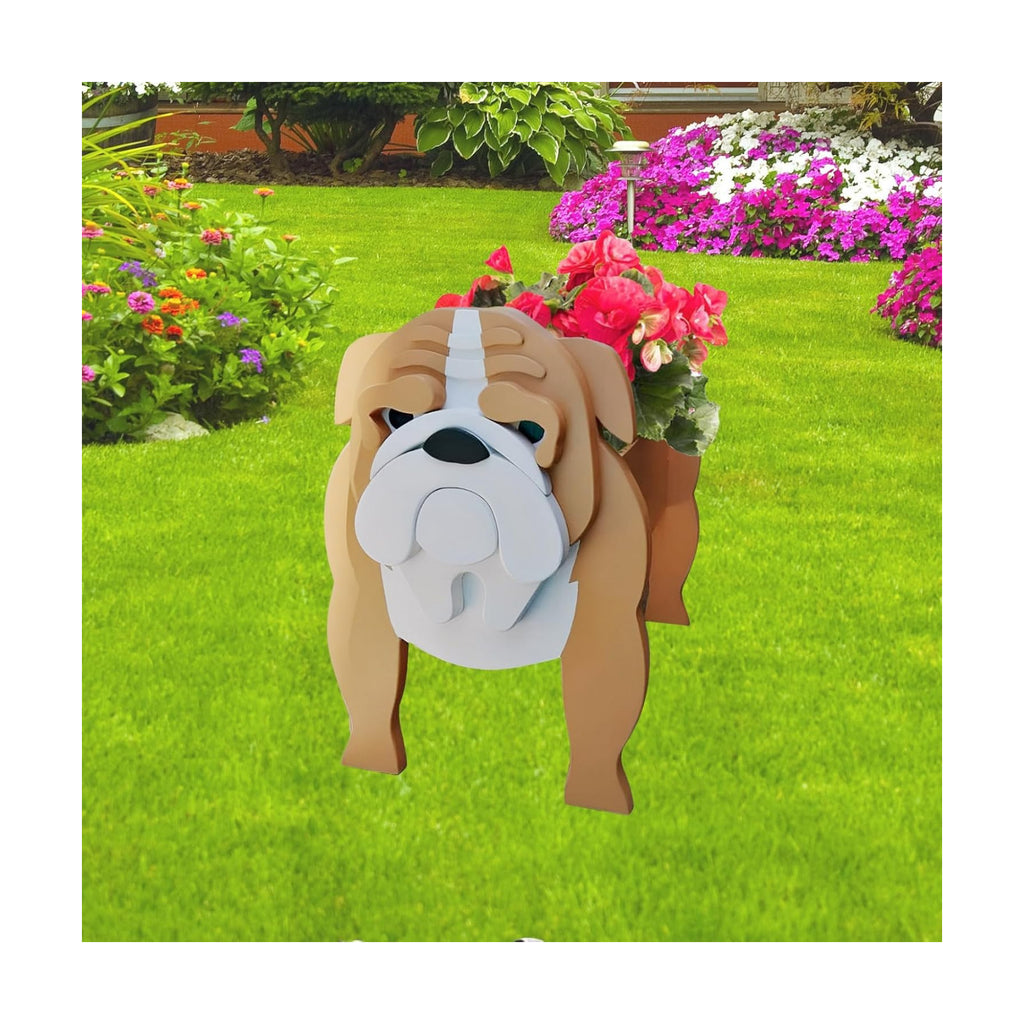 English Bulldog Dog Planter Pots, Animal Shaped Flower Pot | Cute Plant Gift for Women and Pet Lovers, Indoor Outdoor