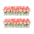2Pack Clear Acrylic Flower Vase Rectangular, 15.7 Inches 32 Holes