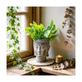 Buddha - Face Flower Pot - Head Planters - Garden Statue - Cactus Succulents Planter Pot Indoor Outdoor Planter with