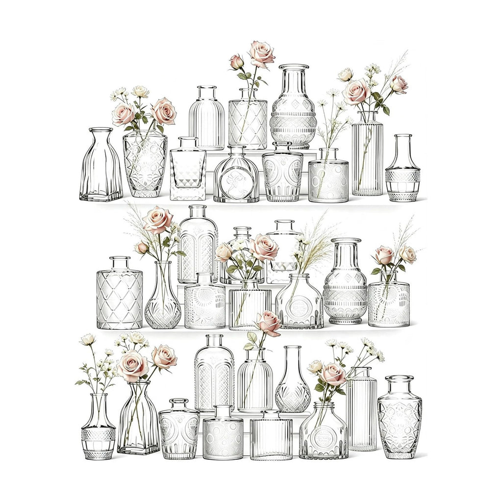 Mini Bud Vases Set of 32 As Wedding Centerpieces for Tables,Clear Bud Vases for Flowers,Small Flower Vases Suitable for Birthday Party,Anniversary,Wedding Reception,Baby Shower (Clear, 32PCS)