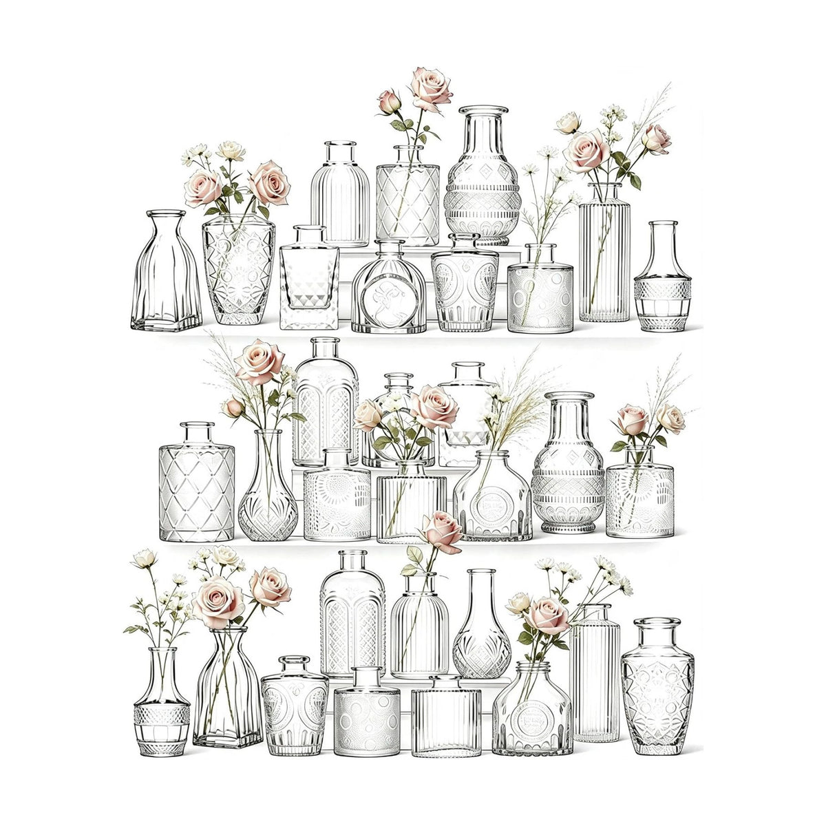 Mini Bud Vases Set of 32 As Wedding Centerpieces for Tables,Clear Bud Vases for Flowers,Small Flower Vases Suitable for Birthday Party,Anniversary,Wedding Reception,Baby Shower (Clear, 32PCS)