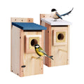 Wooden Outdoor Bird House with Copper Guard, Thickened Wood 2 Pack | 2 pack design, easy assembly, cottage nesting box