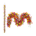 Artificial Flowers Garland Ivy, 4 Pack 5.9 FT Spring Summer Decor UV Resistant Fake Mums Floral Vine Silk Daisy Hanging Flower for Home Garden Wedding Decor Photo Booth Backdrop(Red purple yellow)