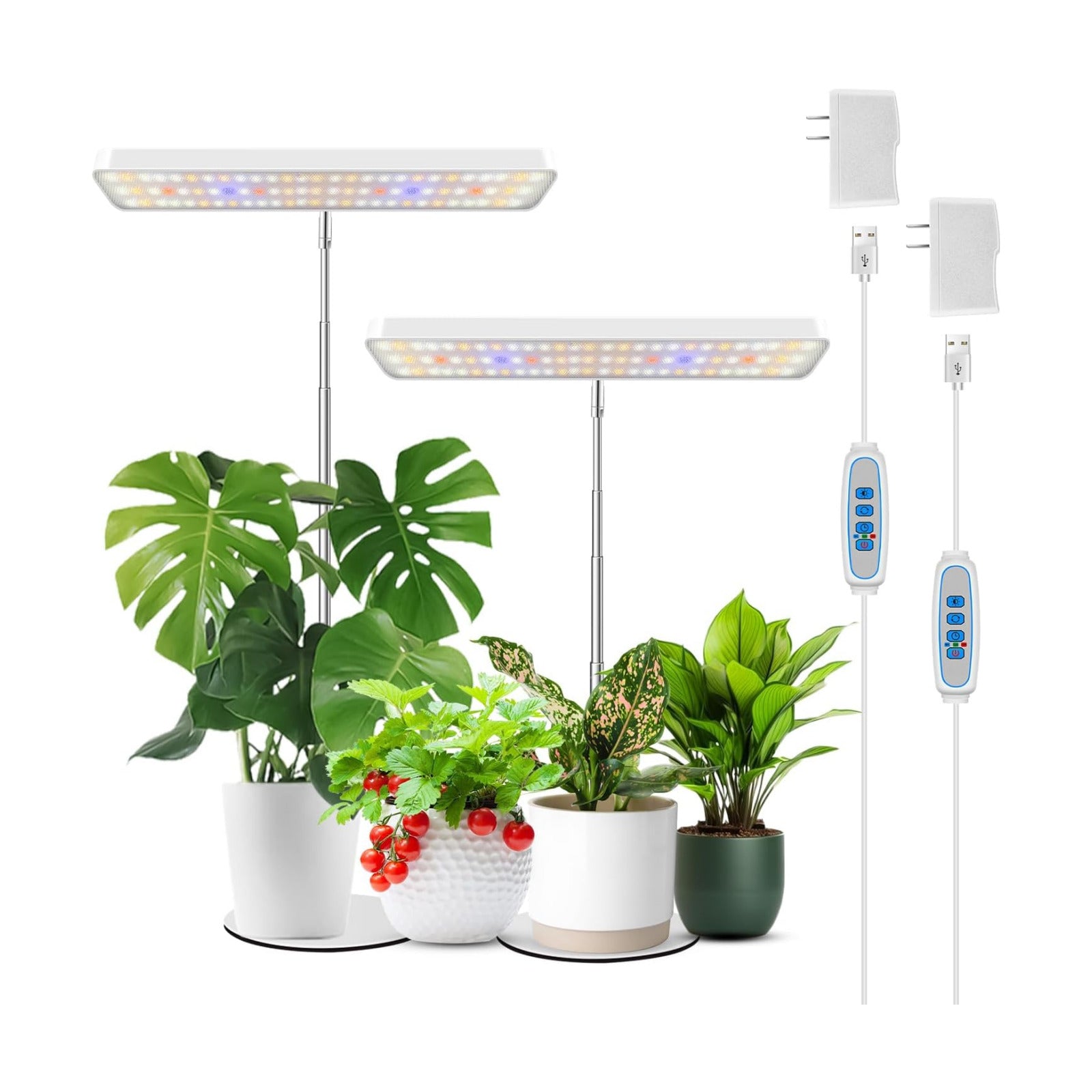 Wiaxulay Plant Grow Light, 11in Full Spectrum for Indoor Plants with Base | Desk Growing Lamp with Metal Base, 7.8-26in