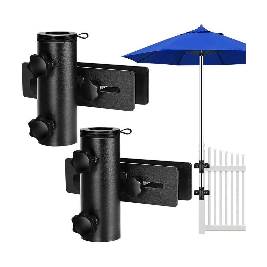 Patio Umbrella Holder for Deck Railing, Adjustable Patio Umbrella Base | Outdoor Umbrella Stand, Umbrella Bracket Clamp