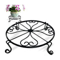 NSYOOMH 1 pack 10"-12" Metal Plant Stand Outdoor, for Flower Pot Heavy Duty Potted Holder Round Wrought Rustproof Iron Planter Stand, plant Stands Indoor Clearance and Outdoor patio - 12 Inches Black