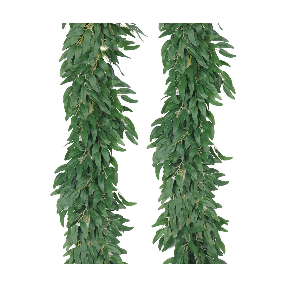 RECUTMS 2P Artificial Willow Leaves Vine Twig 6.2Ft Thick Silk Leaf Garland