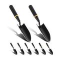 8 Pcs Garden Hand Trowel Heavy Duty Carbon Steel Garden Shovels Tools with Resin Rubberized Handle for Camping