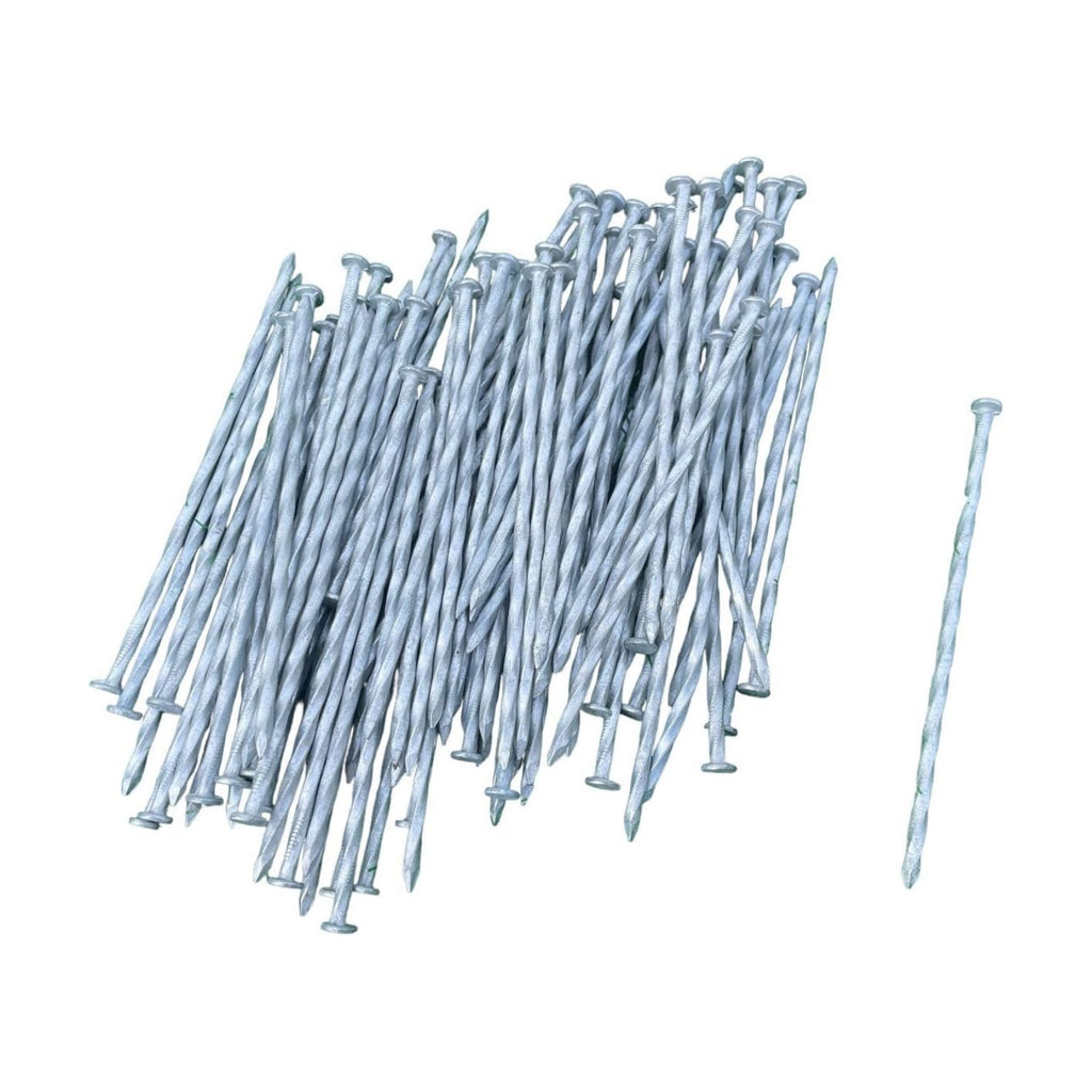 Sandbaggy 6 Inch Galvanized Artificial Turf Stakes - Spiral Landscape Nails - Ground Spikes/Pins for Synthetic Grass