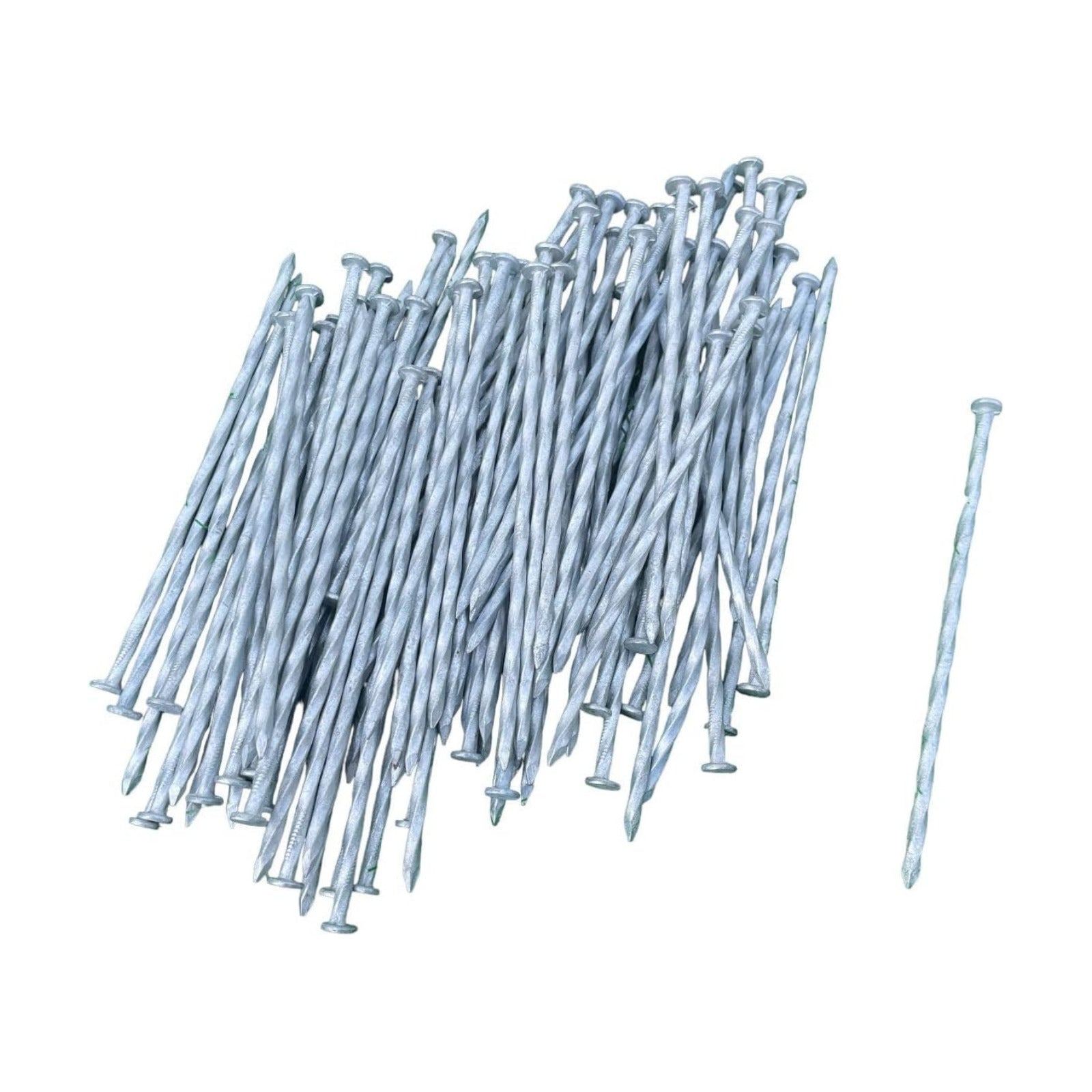 Sandbaggy 6 Inch Galvanized Artificial Turf Stakes - Spiral Landscape Nails - Ground Spikes/Pins for Synthetic Grass