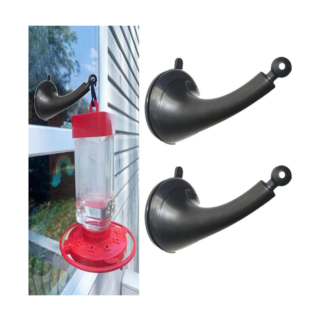 2 Pack Window Mount Hook, Window Bird Feeder Hanger Hook, Hummingbird Feeder Hanger, Strong self-Adhesive Suction Cups Bird Feeder Bracket for Bird Feeders, Wind Chimes & Plants