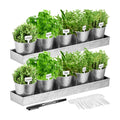 FoldTier 2 Sets Indoor Herb Garden Planter Kit with 10 Metal Pots, Silver | Metal Pots with Drainage Holes, Plant