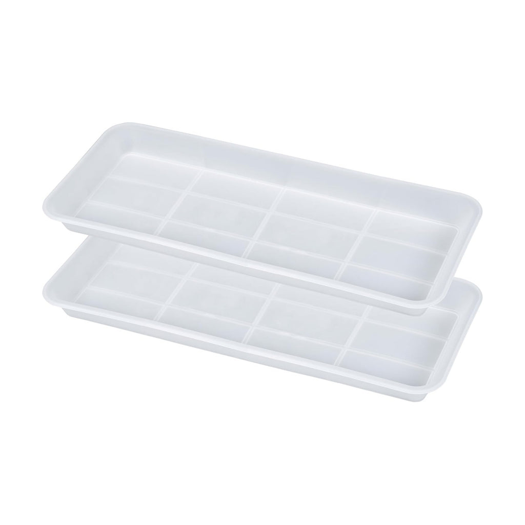 VUWEZ 2 Pack of Plastic Plant Tray Saucer Rectangular 17 18 inch, Planter Trays Saucers for Indoors Outdoor, Plant