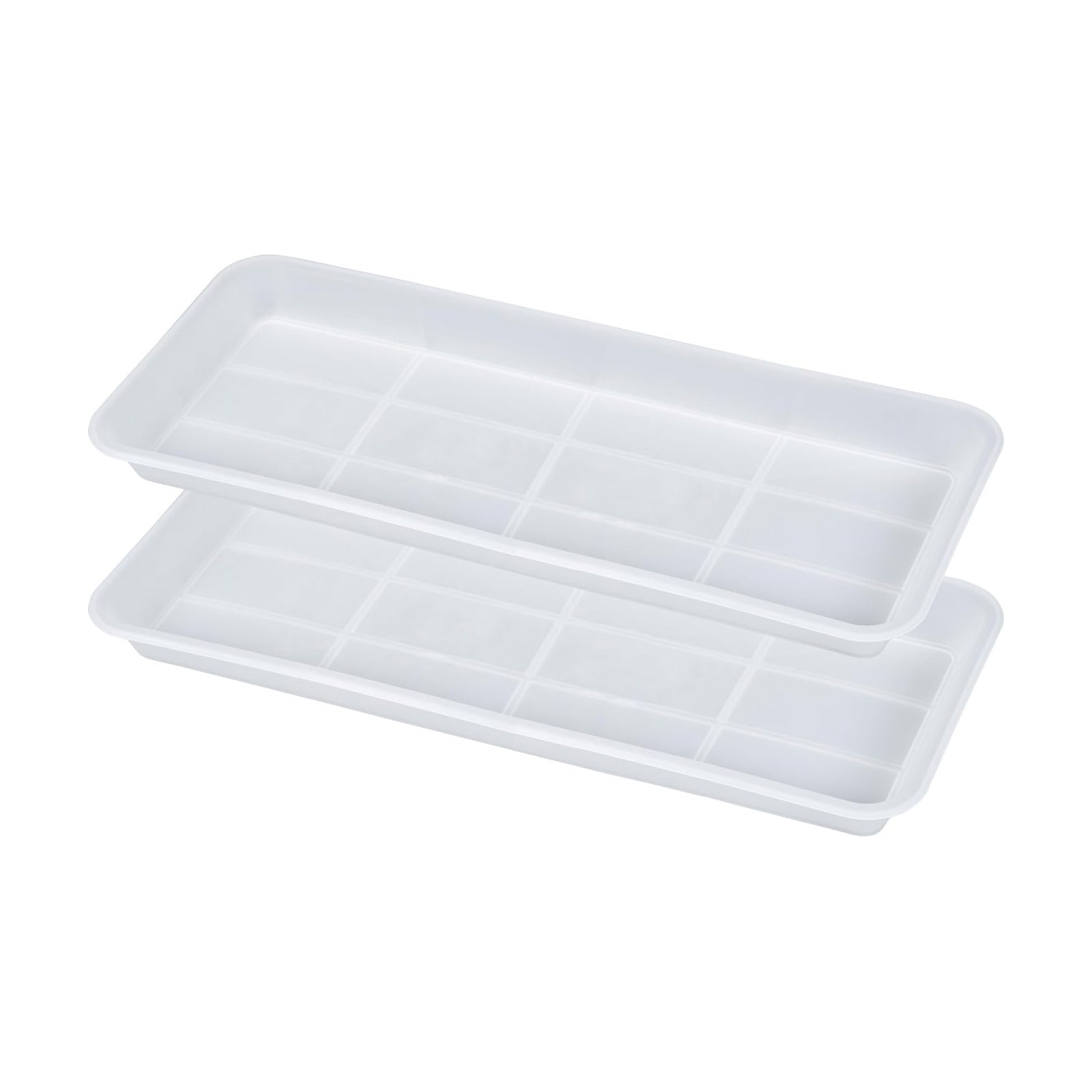 VUWEZ 2 Pack of Plastic Plant Tray Saucer Rectangular 17 18 inch, Planter Trays Saucers for Indoors Outdoor, Plant